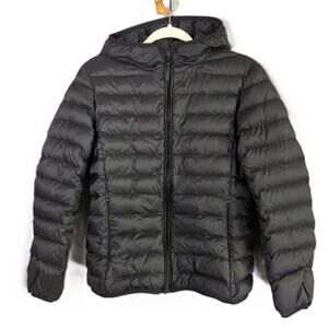 Wantdo Down Puffer Jacket Womens S Black Packable Ultra Lightweight Hooded